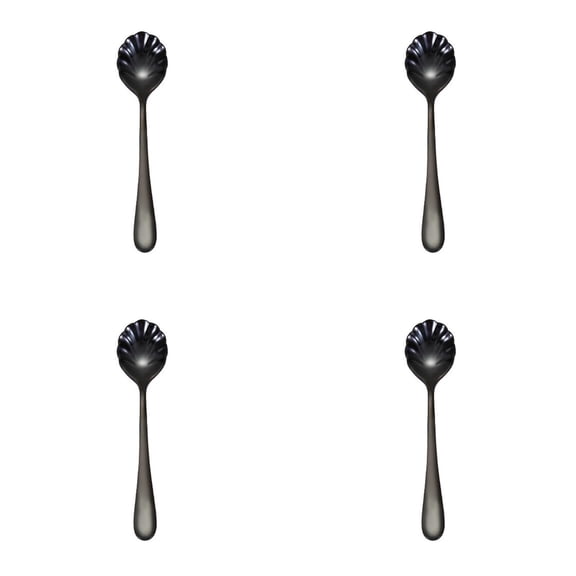 4-Piece Shell-Shaped Stir Spoons, Stainless Steel Sugar & Coffee Spoons, Dishwasher Safe