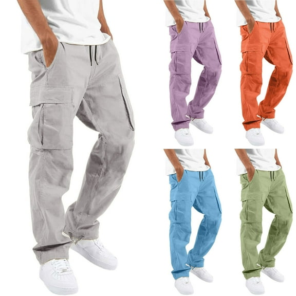 Men's Long Pant, Spring And Autumn Trousers Men Elastic Waist Jogger Sport Pants Sports Trousers Straight Casual Trousers Outdoor Trousers Workwear Pants Long Pants