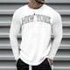 thumbnail image 2 of Camiseta informal de manga larga y cuello redondo con estampado de letras para hombre - Mezcla de poliéster suave, cuello redondo, versátil para fiestas/ocio - Tallas M-XXXL, 2 of 5