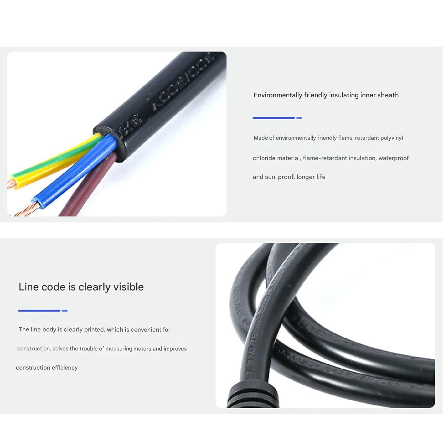 3 Pack,Standard 5ft (1.5m) 10 Amps 125 Volts Black 3 Prong AC Power Cord Cable for Electronics, TV, Computer, Printer, Radio, Monitor,Samsung, Dell, Vizio, LG, Asus, Laptop and More