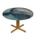thumbnail image 3 of HAOXIT Round Table Cloths , Cute Whale Cartoon Party Tablecloth Table Covers for Kitchen Dinning Wedding Decoration, Anti-Stain/Wrinkle, Washable, Ocean Animal 38-42, 3 of 8