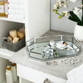 thumbnail image 3 of Home Details Octagon Large Cosmetic & Toiletry Vanity Mirror Tray 15x11, Chrome, 3 of 6