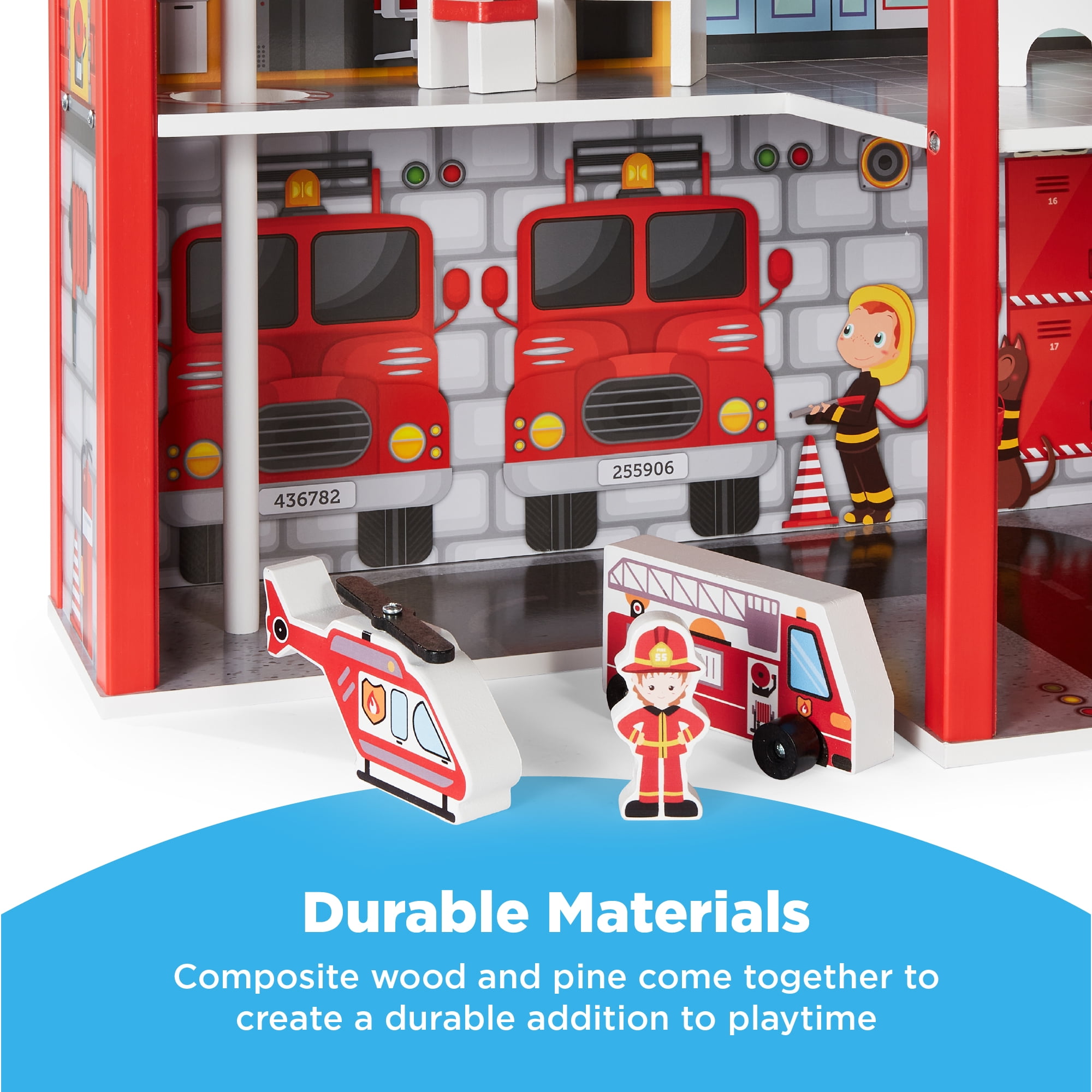 Playtive Toy Case Fire Station 13-teilig Portable Size Game Area Games