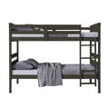 thumbnail image 5 of Home Design Exeter Twin Over Twin Solid Wood Bunk Bed Frame with Guardrails and Ladder, Dark Gray, Easy Assembly, 5 of 13