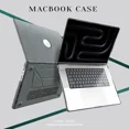 thumbnail image 7 of Case for MacBook Pro 16 inch 2025 2024 2023 2022 2021 M4 M3 M2 M1 A3186 A3403 A2991 A2780 A2485, Fabric Textured Hard Shell Cover with Foldable Kickstand & Keyboard Cover & Logo Cutout, 7 of 7