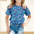 thumbnail image 2 of Big Kid St. Patrick's Day Children's Short Sleeve Top Printed T Shirt Casual Shirt Girls Size 6 Shirts X Sleeve Lined Girls Tops Sequin Tube Top Tops 5t Girl Little Turtleneck 8-9 Years Blue, 2 of 4