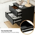 thumbnail image 3 of Homfa 3 Drawers Nightstand, Small Sofa Table, Wooden Storage Cabinet for Living Room, Black Finish, 3 of 8