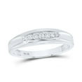thumbnail image 2 of 10K White Gold His Hers Round Diamond Square Matching Wedding Set 1/2ctw, Womens Size: 5-10, Mens Size: 7-13, 2 of 3