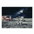 thumbnail image 1 of Outer Space Cutting Board, American Spaceman on the Moon Future Solar Discovery in Deep Technology View, Decorative Tempered Glass Cutting and Serving Board, Small Size, Blue Grey, by Ambesonne, 1 of 1