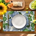 thumbnail image 4 of Watercolor Hydrangea Placemats for Dining Table, 12 x 18 Inch Spring Summer Seasonal Decoration Rustic Washable Table Mats Set of 4 Purple, 4 of 6