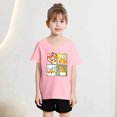 thumbnail image 2 of Chemises Filles Mode Personnalité Imprimée Col Rond Manches Courtes Tee Été Décontracté Ample Hauts Filles Rose 12 Ans-14 Ans, 2 of 5