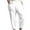 White, variant on JIUKE Cotton Linen Capri Pants for Women High Waist Lightweight Capris Straight Leg Loose Fitted Cropped Pants