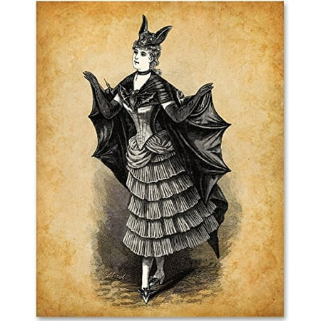 Victorian Bat Costume - 11x14 Unframed Bizarre Goth Art Print