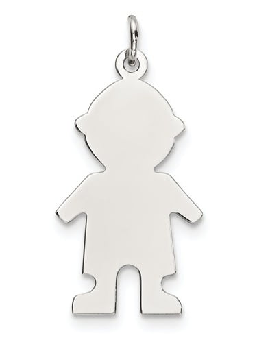 Sterling Silver Engraveable Disc Charm 0.9IN long x 0.6IN wide