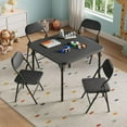 thumbnail image 2 of Huisuilinss Kids Folding Table And Chairs,Square Children's Activity Table And Chairs,Kids Table And Chair With Padded Cushion,Metal Folding Activity Table With Chair For Dining Daycare Classrooms, 2 of 8