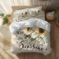 thumbnail image 2 of You Are My Sunshine Duvet Cover Set Queen Size Sunflower Flowers Bee Farm Soft Lightweight Comforter Covers 4 Piece Bedding Set with 1 Duvet Cover 1 Bed Sheet & 2 Pillow Shams, 2 of 8