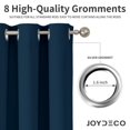 thumbnail image 4 of Cortinas Blackout Joydeco Juego de 2 Paneles de 108 cm de Largo Azul Marino, 4 of 7
