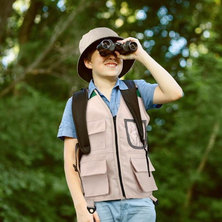 Kids Explorer Costume, Kids Outdoor Exploration Set, Washable Cargo Vest Accessories, Pretend Play Outdoor Adventure Kits for Paleontologist, Boy's