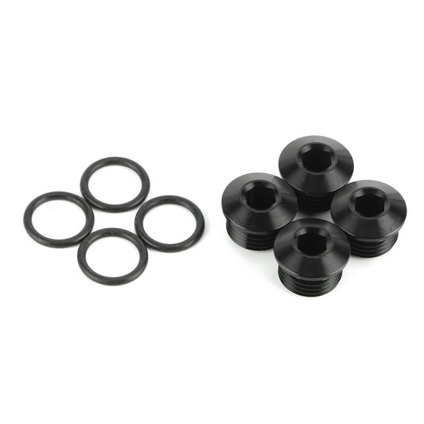 6AN Male Hex Head Socket ORB Port Plug Kit – Aluminum Alloy Black Anodized, Set Of 4