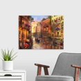 thumbnail image 3 of Cuadro lienzo pintura romántica de los canales de Venecia al atardecer, decoración italiana horizontal en tela canvas, 3 of 7