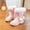 Pink, variant on BXJX Girls Snow Boots, Zipper Fleece Lined Warm Outdoor Winter Shoots Black Size 1 Big Kids