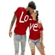 thumbnail image 3 of Pntutb Mujeres Parejas Amante Manga Corta O-cuello Carta de Amor Imprimir Camisetas tops Blusas Pntutb Pntutb-5473, 3 of 9