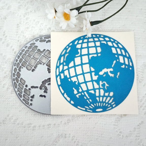 Die Cuts for Card Making, Ouginx Earth World Map Metal Cutting Dies DIY Die Cutters Die Stencils for Scrapbooking, Embossing & More
