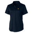 thumbnail image 2 of Women's Cutter & Buck Navy Michigan Wolverines Vault Prospect Textured Stretch Polo, 2 of 3