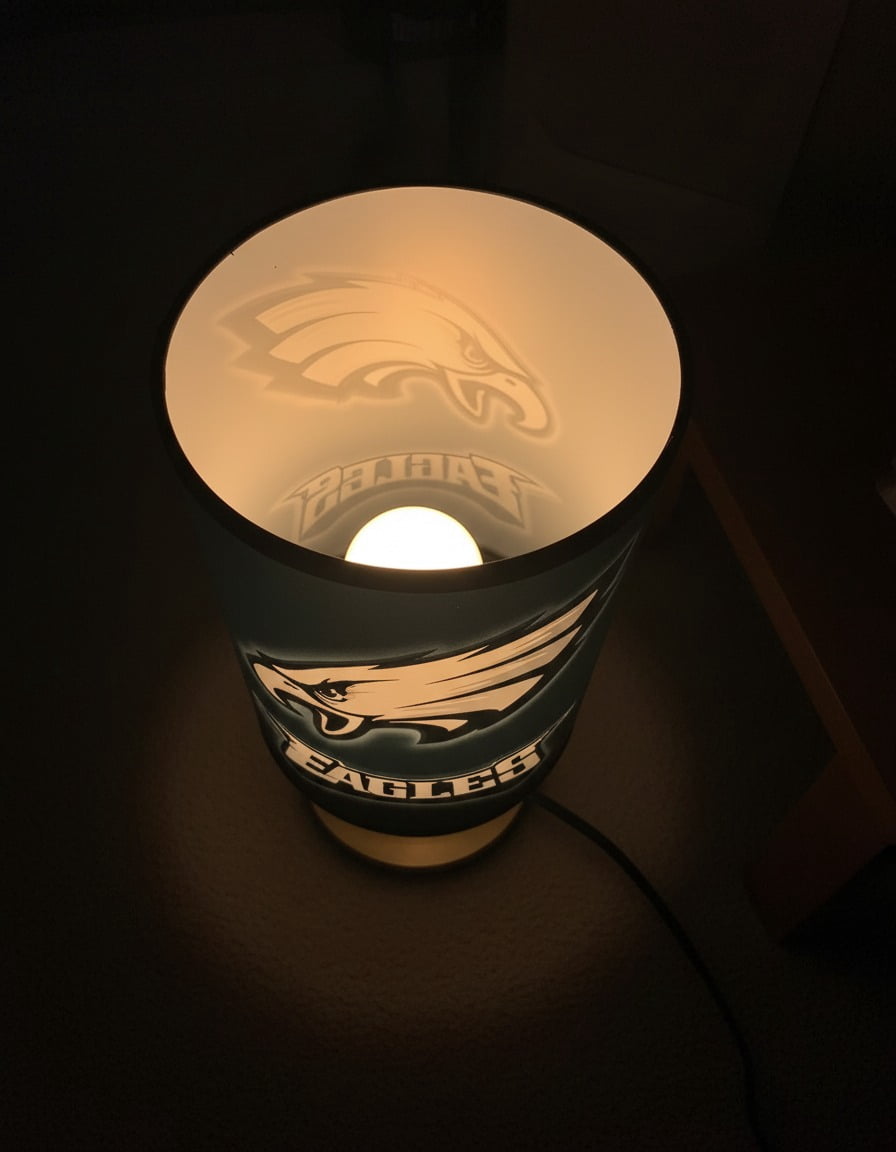 Dark Green Eagles Table Lamp Night Light Wood Base Room Decoration or Great Gift Ideas