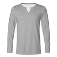 thumbnail image 5 of Long Sleeve Hippie Shirts for Men - Casual Loose Fit Soft Breathable Full Sleeves Mens V Neck Longline T Shirts Size M-5XL Gray, 5 of 6