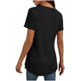 thumbnail image 6 of Livrdious Womens Summer Tops Short Sleeve V Neck Casual Shirts Curved Hem Flowy Tee Trendy 2026 Basics Tunic Tshirt, S-2X, 6 of 6