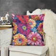 ZZMCR Vibrant Gerbera 16 2PCS Pillow Covers, Plush Pillow Case, Throw