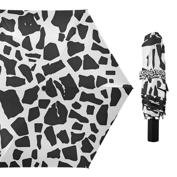 Cow Print Compact Sun Umbrella Windproof Travel Umbrellas for Rain Strong Portable UV Protection