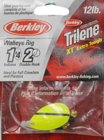 Berkley Walleye Mono Rig, Chartreuse/Black Stripe Indiana Blade, 4