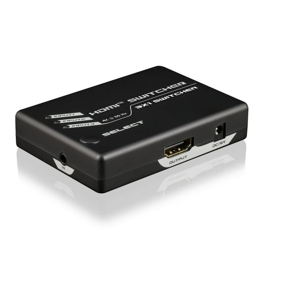 NXL-03193 HDMI 1.4 Mini Auto Switcher, 3 Input/1 Output, Supporting 4K at 60Hz, HDCP 2.2, Full HD 1080P 3D Player PSVR