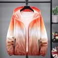 thumbnail image 2 of Kids Long Sleeve Zipper Hooded Sun Protection Cardigan, Thin Breathable Light Outerwear for Summer Outdoor Sports Unisex Boys Girls Anti-UV Jacket Orange 11-12 Years, 2 of 7