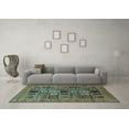 thumbnail image 3 of Ahgly Company Indoor Square Abstract Light Blue Modern Area Rugs, 4' Square, 3 of 4