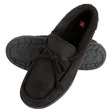 

Hanes Men s Moccasin Slipper Shoe - Memory Foam with Indoor Outdoor Sole