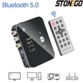 thumbnail image 2 of STONEGO NFC Bluetooth 5.0 Receiver Transmitter - Optical, Coaxial and 3.5mm Bluetooth Audio Adapter with Dual Link, Low Latency and Hi-Fi Sound Quality for Home Stereo, Car and TV, 2 of 8