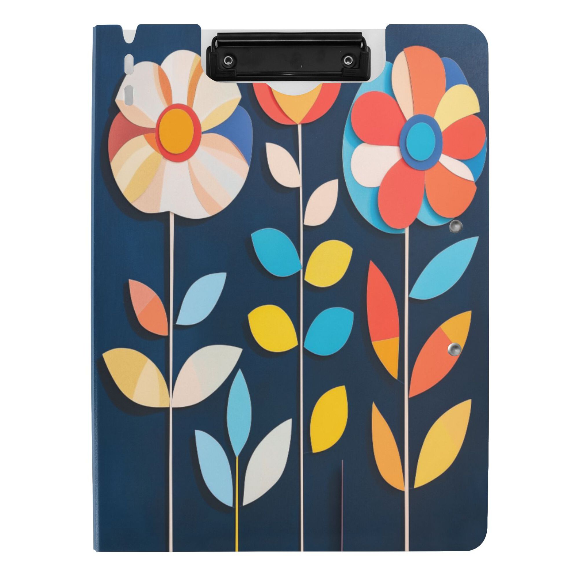 FORMRS A4 Clipboard Folder with Pen Holder Horizontal Foldable School Office Binder, Simple Floral