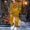 thumbnail image 5 of CAIVO Child Boys Christmas Print Sweatsuit Long Sleeve Tops Pants Hoodie Jogger Pants Outfit Sets 2 Piece Warm Outfit Sets Holiday Cozy Soft Casual Daily Festive Family Gathering 13-14 Years, 5 of 7