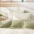 thumbnail image 4 of Duvet Cover Queen Size - 100% Washed Cotton Reversible Green Duvet Cover Set, 4 of 8