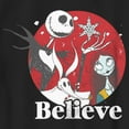 thumbnail image 2 of Boy's The Nightmare Before Christmas Christmas Believe Jack and Sally  Graphic Tee Black Small, 2 of 5
