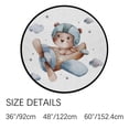 thumbnail image 2 of Coolnut Round Rugs for Living Room, Cute Animal Flying On Airplane Non-Slip Coral Velvet Long Runner Rugs, Washable Water Absorbent Mat Carpet for Bedroom Kitchen Kids Room, 2 of 6