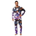 thumbnail image 3 of Spooky Family Pajamas Set Crew Neck Long Sleeve, Stretchy Halloween Family Pajamas with Ghost Web Print, Fun Matching Halloween Pajamas for Trick or Treat Night, 3 of 6