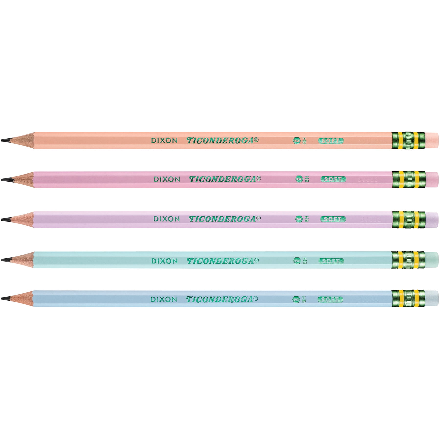 Ticonderoga Wooden Pencil Pastel, Sharpened, 18 Per Pack, 3 Packs