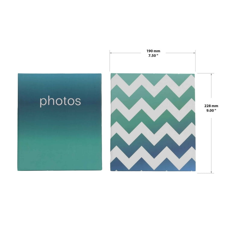New View Gifts Blue/ Grey Chevron Photo Album 2 Pack, Holds 144 4