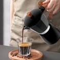 thumbnail image 2 of BOMPCAFE Moka Pot 300ml-6 Cups Espresso Maker, Italian Stovetop Coffee Makers Percolator, Aluminum, Easy To Use & Clean, Camping Home Use | Black | for Mocha Cappuccinos, Lattes, 2 of 6