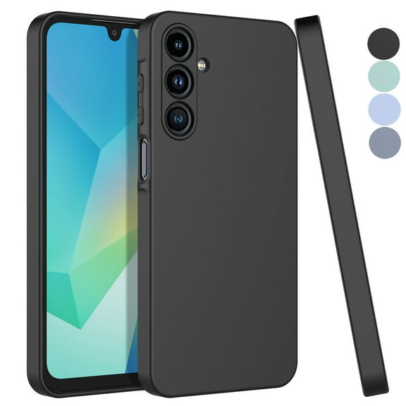 For Samsung Galaxy A16 5G Case, Liquid Silicone Phone Case for Galaxy A16 5G, Ebizware Shockproof Full-Body Protective Rugged Rubber Slim Cover with Microfiber Lining - Black