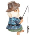thumbnail image 4 of Fishing Gnome Sitter, UV  Outdoor Garden Gnome  For Pond, 4 of 8